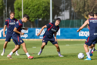 Entrenamiento de pretemporada del C.A. Osasun en Tajonar este miércoles, 15 de julio