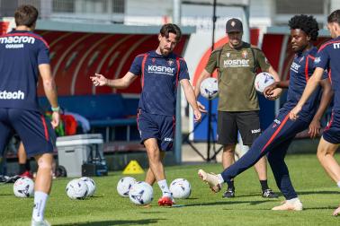 Entrenamiento de pretemporada del C.A. Osasun en Tajonar este miércoles, 15 de julio