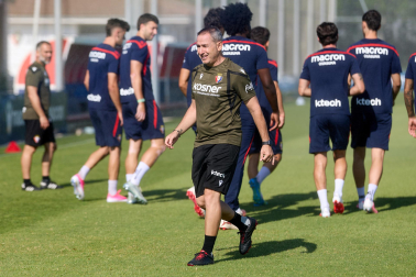 Entrenamiento de pretemporada del C.A. Osasun en Tajonar este miércoles, 15 de julio