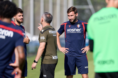 Entrenamiento de pretemporada del C.A. Osasun en Tajonar este miércoles, 15 de julio