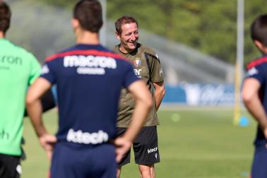 Entrenamiento de pretemporada del C.A. Osasun en Tajonar este miércoles, 15 de julio