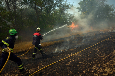 Fotos del incendio entre Salinas de Pamplona y Esquíroz