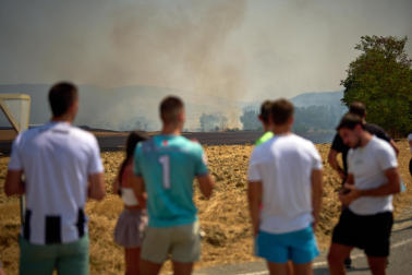 Fotos del incendio entre Salinas de Pamplona y Esquíroz