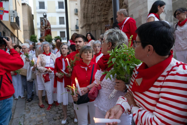 Los más madrugadores acudieron este domingo, 26 de julio, a la procesión de Santa Ana la Vieja en las fiestas de Tudela 2026