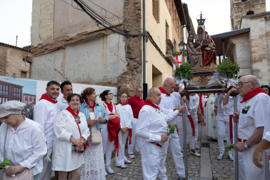 Los más madrugadores acudieron este domingo, 26 de julio, a la procesión de Santa Ana la Vieja en las fiestas de Tudela 2026