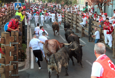Fotos del último encierro de fiestas de Tudela
