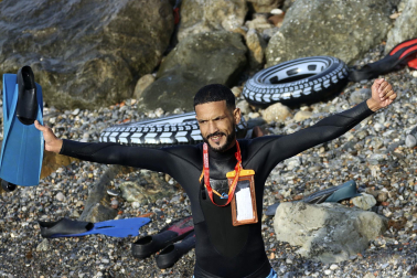 Fotos de la llegada de inmigrantes a la costa de Ceuta