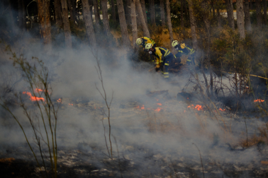 Incendio provocado por un turismo en la Autopista de Navarra