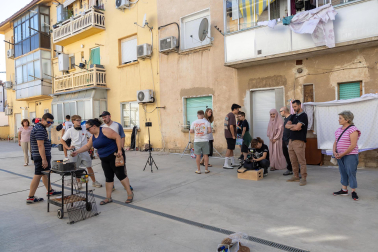 Fotos del rodaje de un filme en Lourdes