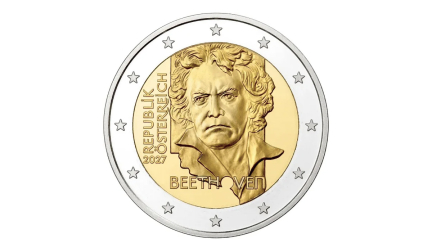 La mirada penetrante de Beethoven protagoniza la nueva moneda de 2 euros de Austria