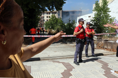 Foto del incendio en la antigua ikastola de Jaso