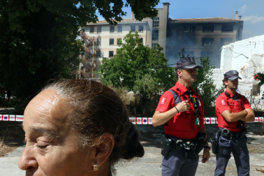 Foto del incendio en la antigua ikastola de Jaso