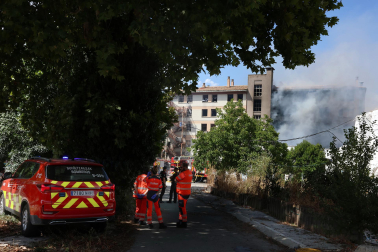 Foto del incendio en la antigua ikastola de Jaso