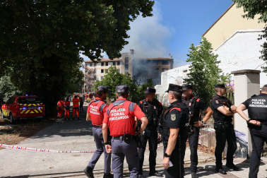 Foto del incendio en la antigua ikastola de Jaso