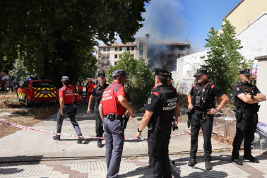Foto del incendio en la antigua ikastola de Jaso