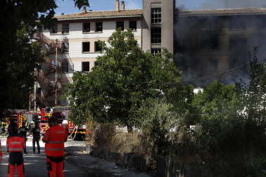 Foto del incendio en la antigua ikastola de Jaso