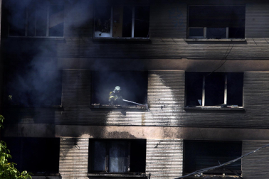 Foto del incendio en la antigua ikastola de Jaso