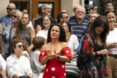 Fotos de la actuación de El Granaíno desde el balcón de la plaza consistorial de Pamplona