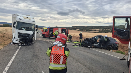 Foto del accidente mortal en la N-121 en Unzué