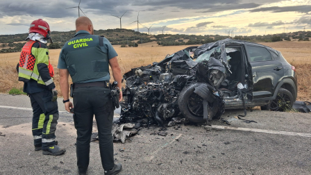 Foto del accidente mortal en la N-121 en Unzué