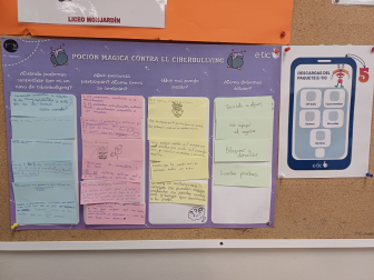 Alumnado participando en una de las dinámicas de E-tic en colegios de Navarra