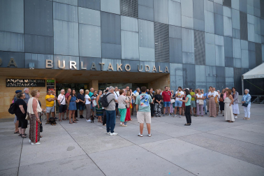 Fotos de la concentración en apoyo a Ceuta en Burlada