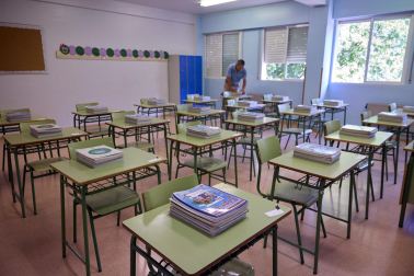 Foto de los preparativos para el nuevo curso escolar en el IES Basoko