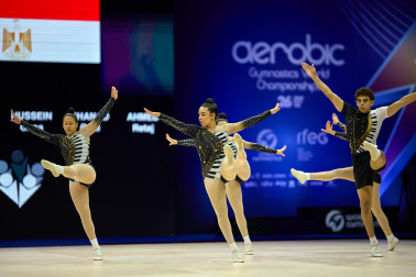 Fotos de la segunda jornada del Mundial de Aeróbic en el Navarra Arena