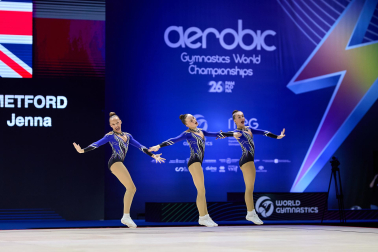 Fotos de la segunda jornada del Mundial de Aeróbic en el Navarra Arena