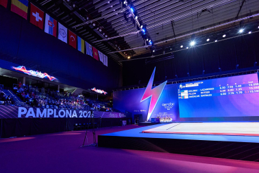 Fotos de la segunda jornada del Mundial de Aeróbic en el Navarra Arena