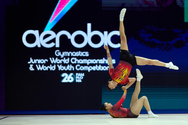 Fotos de la segunda jornada del Mundial de Aeróbic en el Navarra Arena