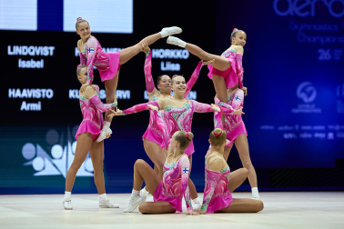 Fotos de la segunda jornada del Mundial de Aeróbic en el Navarra Arena