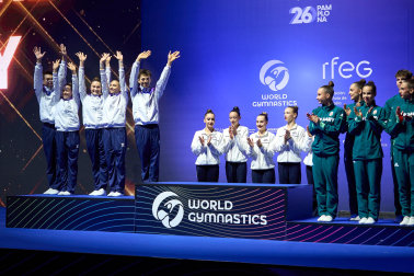 Campeonato del Mundo de Gimnasia Aeróbica en el Navarra Arena de Pamplona.