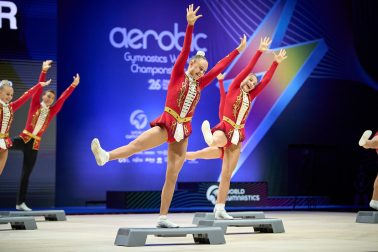 Campeonato del Mundo de Gimnasia Aeróbica en el Navarra Arena de Pamplona.