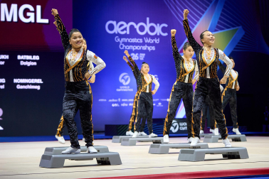 Campeonato del Mundo de Gimnasia Aeróbica en el Navarra Arena de Pamplona.