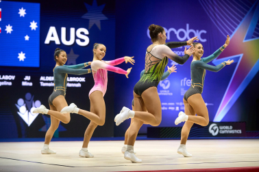 Campeonato del Mundo de Gimnasia Aeróbica en el Navarra Arena de Pamplona.