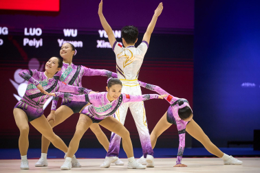 Campeonato del Mundo de Gimnasia Aeróbica en el Navarra Arena de Pamplona.