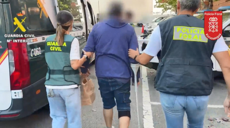 Momento de la detención del compañero de piso del descuartizado en Yesa
