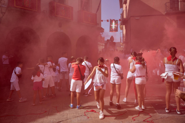 Fotos del cohete de inicio de fiestas en Cáseda