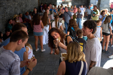 La gastronomía, el deporte y una exhibición de ‘giza proba’ marcaron el día del talo en Leitza