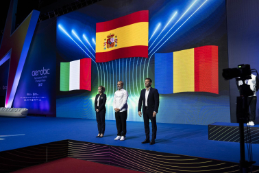 Último día del Mundial de GImnasia Aeróbica en el Navarra Arena con las finales y los podios