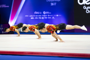 Último día del Mundial de GImnasia Aeróbica en el Navarra Arena con las finales y los podios