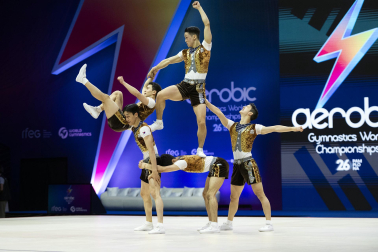 Último día del Mundial de GImnasia Aeróbica en el Navarra Arena con las finales y los podios