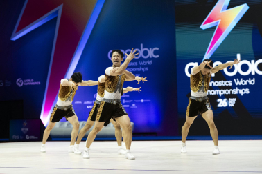 Último día del Mundial de GImnasia Aeróbica en el Navarra Arena con las finales y los podios
