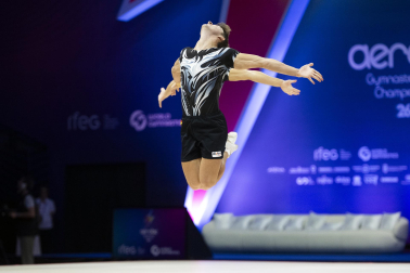 Último día del Mundial de GImnasia Aeróbica en el Navarra Arena con las finales y los podios