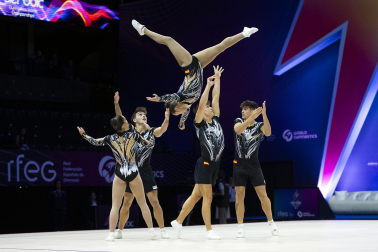 Último día del Mundial de GImnasia Aeróbica en el Navarra Arena con las finales y los podios
