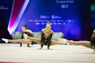 Último día del Mundial de GImnasia Aeróbica en el Navarra Arena con las finales y los podios