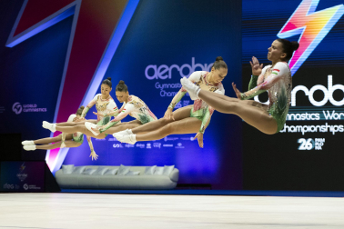 Último día del Mundial de GImnasia Aeróbica en el Navarra Arena con las finales y los podios
