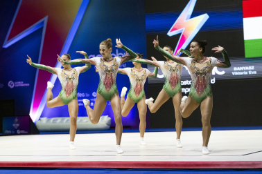 Último día del Mundial de GImnasia Aeróbica en el Navarra Arena con las finales y los podios