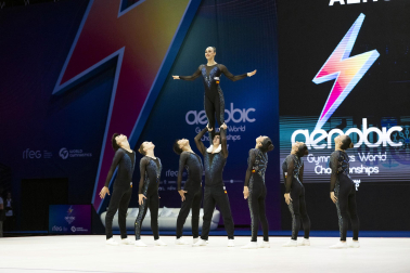 Último día del Mundial de GImnasia Aeróbica en el Navarra Arena con las finales y los podios